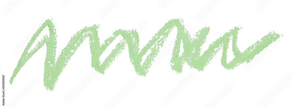 Poster green pencil strokes isolated on transparent background