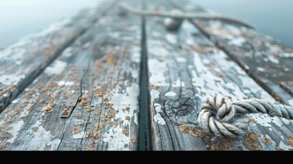 Obraz premium A dock with a rope tied to it and a rope tied to the other side of the dock