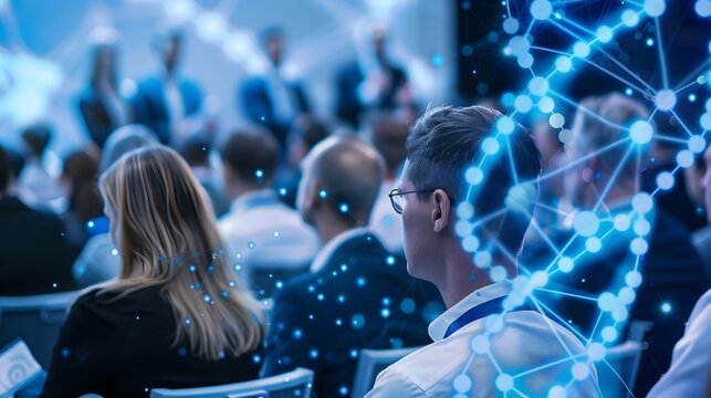 Experts Discussing Personalized Health and Genetic Nutrition at a Futuristic Nutrigenomics