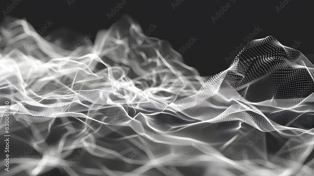 Poster wireframe background with plexus effect. futuristic vector illustration. generative ai.