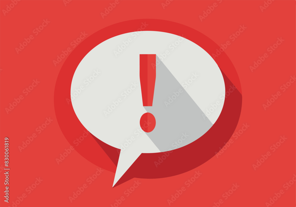 Poster a red circle with a white exclamation point in the middle