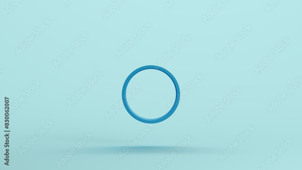 Poster blue tube geometry shape face geometric solid structure pale background 3d illustration render digit