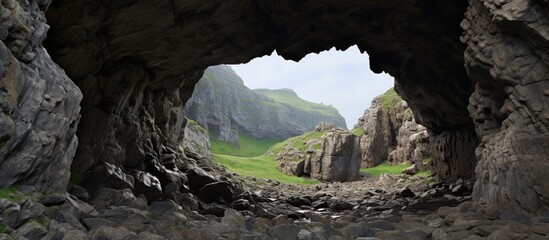 The view from the cave looks like nature and the beach