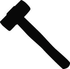 Silhouette of hammer illustration. Essential tool in black color. Home repair accessories. 