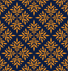 Vector beautiful damask pattern. Royal pattern with floral ornament. Seamless wallpaper with a damask pattern. Vector illustration.