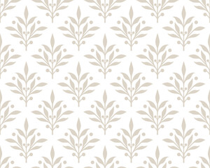 Vector beautiful damask pattern. Royal pattern with floral ornament. Seamless wallpaper with a damask pattern. Vector illustration.