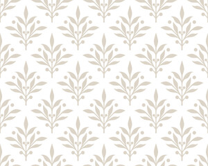 Vector beautiful damask pattern. Royal pattern with floral ornament. Seamless wallpaper with a damask pattern. Vector illustration.