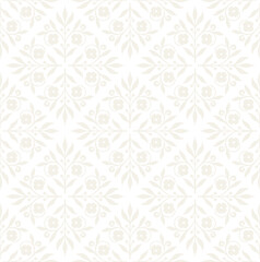 Vector beautiful damask pattern. Royal pattern with floral ornament. Seamless wallpaper with a damask pattern. Vector illustration.