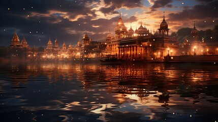 view of the world famous Golden temple made of gold and ultimate