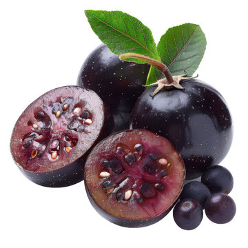 A jabuticaba isolated on white background.