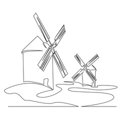 two mills in a field