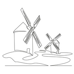 two mills in a field