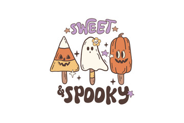 Sweet & spooky Retro Halloween Sublimation Design