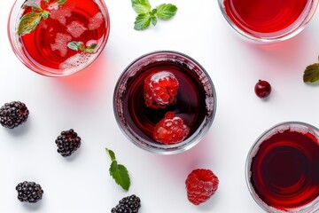 Mixed Berry Jam in Glass Jars, Homemade Preserves, Rustic Kitchen Setting, Rich in Flavor and Color