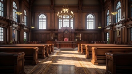 Court room in the Court House law and justice