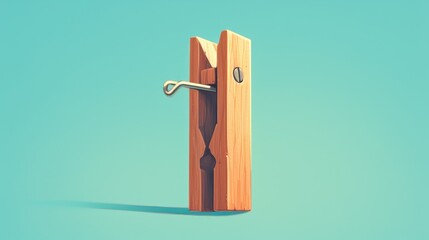 An adorable clothespin hook standing out as a standalone icon