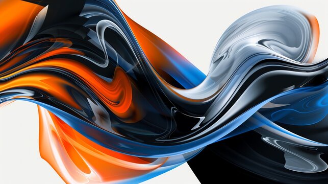 Modern black background with blue orange and grey design