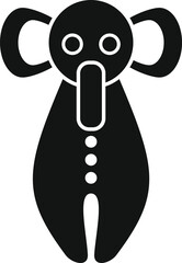 Playful and charming cartoon monkey silhouette vector illustration in black and white, perfect for kids' educational materials, nursery decor, and zoothemed designs