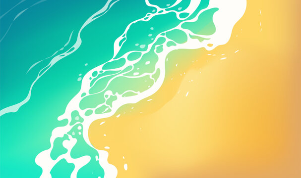 A colorful wave picture with sand and waves