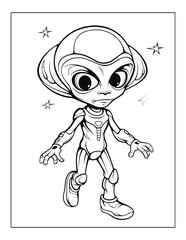 Alien drawing Coloring Pages 