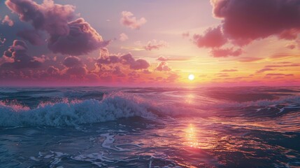 view of the sunset on the ocean