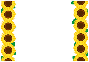 ひまわりの花のフレーム枠背景10