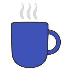 blue hot drink icon illustration