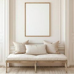 whit sofa with frame poster UHD Wallpapar