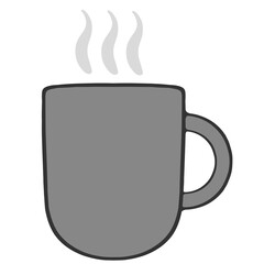 gray hot drink icon illustration