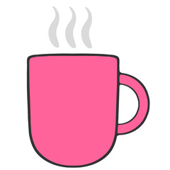 pink hot drink icon illustration