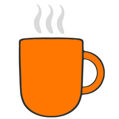 orange hot drink icon illustration