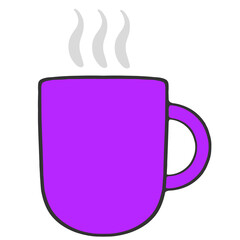 purple hot drink icon illustration