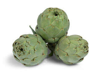 Fototapeta premium Fresh artichokes isolated from white background