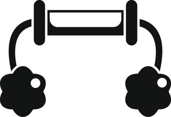 Vector illustration of a hand gripper silhouette, isolated on white, representing exercise equipment