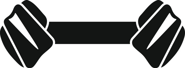 Black silhouette dumbbell vector icon for fitness, gym, weight lifting, exercise equipment, strength training, and workout illustration in modern minimalist design