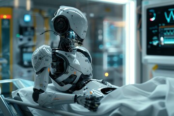 Fototapeta premium Advanced robots that assist in medical procedures in hospitals of the future