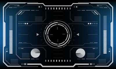HUD sci-fi interface screen white view on blue design virtual reality futuristic technology display vector