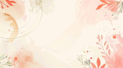 Watercolor floral composition with soft pink, peach, and green hues, creating a delicate and airy design.