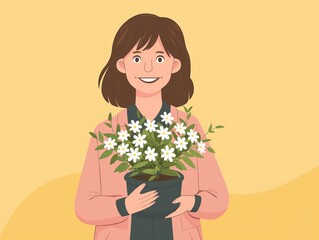 person with flowers
