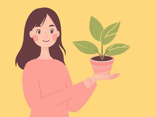 person holding plant