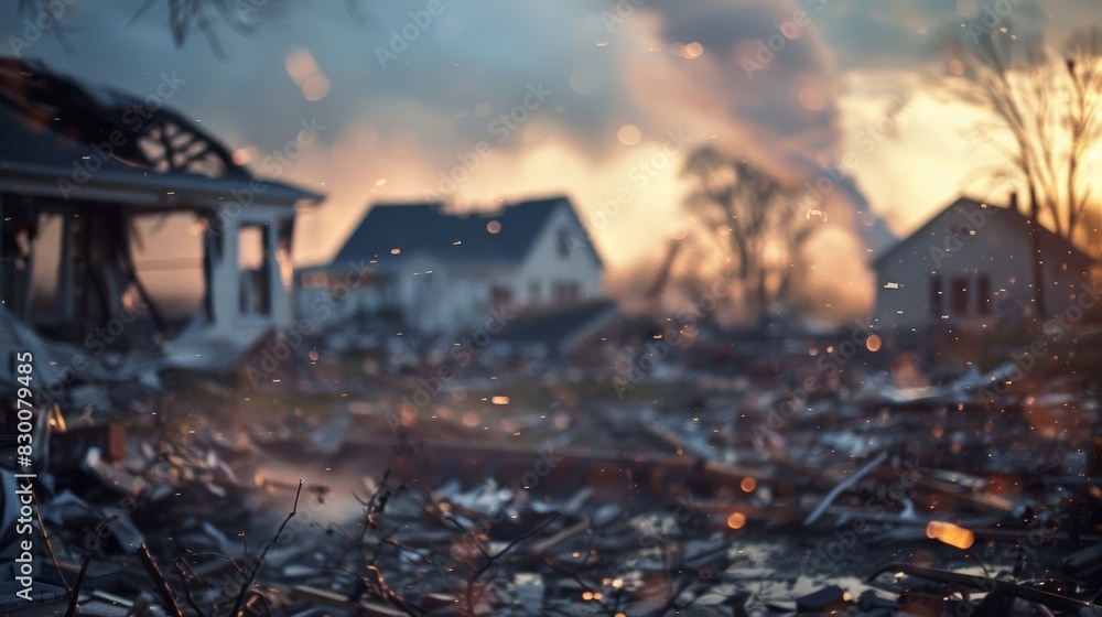 Canvas Prints in its aftermath the tornado leaves behind a landscape that is unrecognizable shattered and forever 