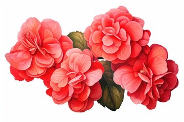 Begonia illustration isolated on white background