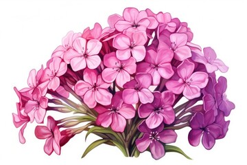 Fototapeta premium Phlox illustration isolated on white background