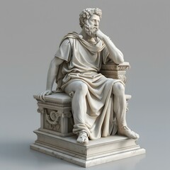 statue of a man in a toga sitting on a pedestal