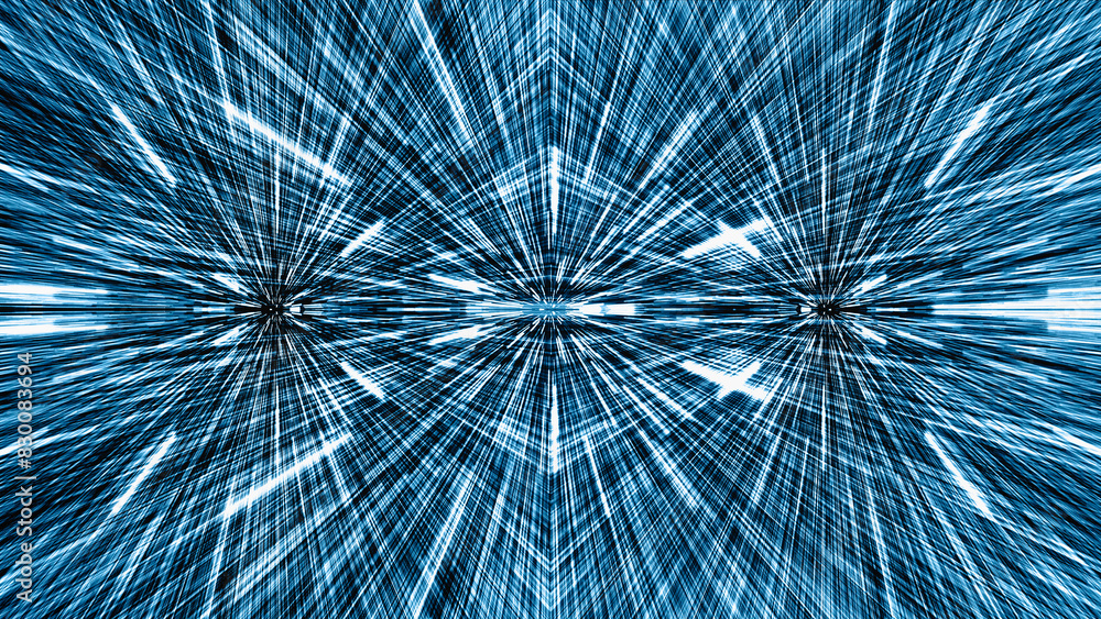 Poster abstract flight in space hyper jump illustration