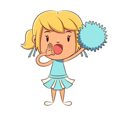 Cheerleader shouting, girl, cheering up
