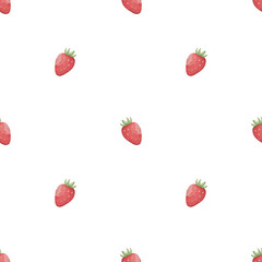 Seamless pattern with strawberry