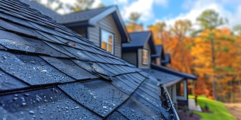 Shingle roof with hail damage circled during home inspection. Concept Home Inspection, Shingle Roof, Hail Damage, Insurance Claim, Maintenance Recommendations