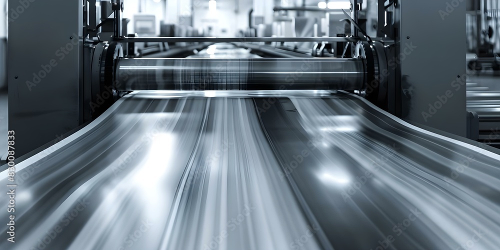 Poster digital inkjet printer in operation printing large format materials. concept large format printing, 