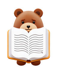teddy bear reading book